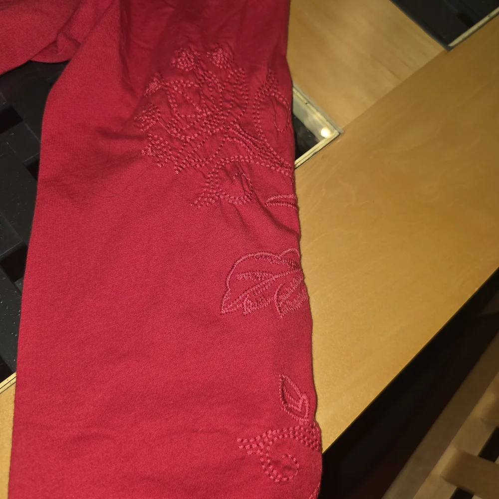 Johnny Was Red Blouse with Blue Butterfly Embroidery - Picture 5 of 11